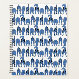 Agenda Blue Dog Butts Pattern