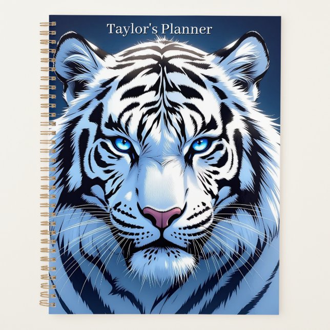Agenda Blue eyed White Tiger Personalized (Frente)