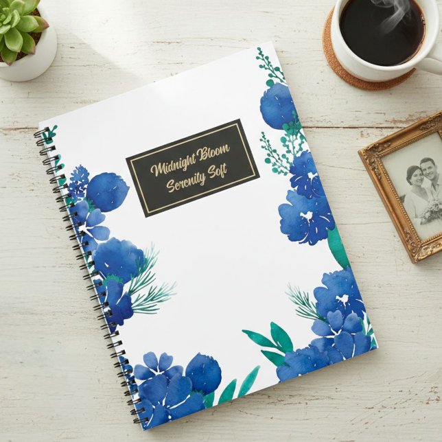 Agenda  Blue Floral Botanical Notebook (Criador carregado)