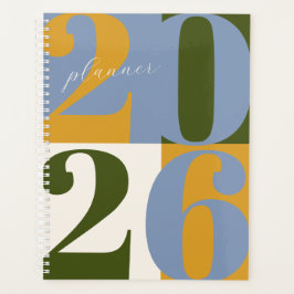 Agenda Blue Gold Green Bold Year Color Block Planner