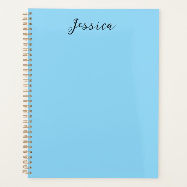 Agenda Blue Modern Elegant Plain Simple Professional Name (Frente)