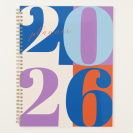 Agenda Blue Purple Orange Bold Year Color Block Planner