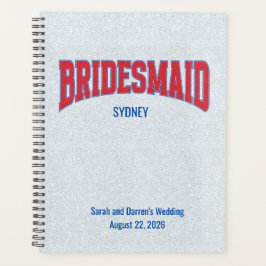 Agenda Blue + Red Faux Glitter BRIDESMAID Bachelorette