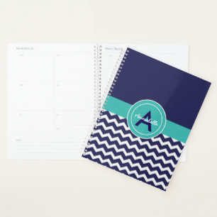 Agenda Blue Teal Chevron