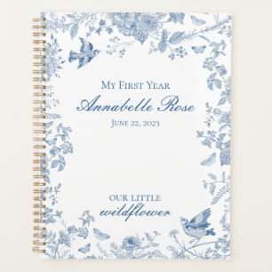 Agenda Blue Toile De Jouy Vintage Floral Meu Primeiro Ano