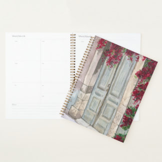 Agenda Blue Vintage Door Watercolor