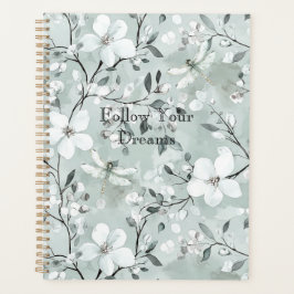 Agenda Blue White Floral Dragonflies