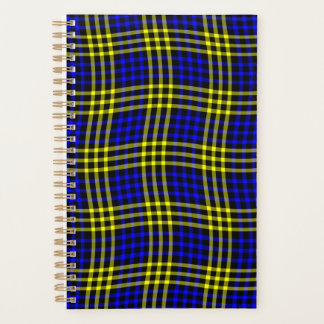 Agenda Blue Yellow Plaid Checker Seamless Pattern
