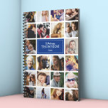 Agenda Blue Your Photos Collage 2025<br><div class="desc">Planeador de colagem de imagens instantâneas de 2025 com 22 fotos de sua família e amigos, seu nome e o ano.</div>