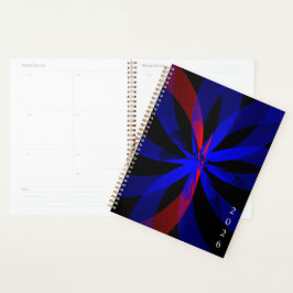 Agenda Blueberry Color Center Geometric Spiral Planner