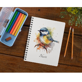 Agenda Bluetit bonito em uma ramificação, personalizado