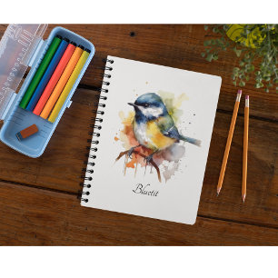 Agenda Bluetit bonito em uma ramificação, personalizado