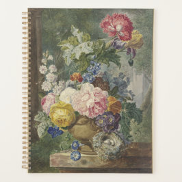 Agenda Blumenstrauß em einer Vase mit Vogelnest