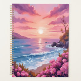 Agenda Blush Beach Bay | Ocean Sunset Pink Watercolor