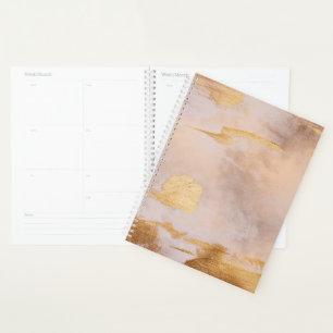 Agenda Blush Dourado rosa e textura Dourada