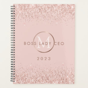 Agenda Blush Glitter Boss Lady CEO Personalizada 2022