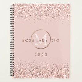 Agenda Blush Glitter Boss Lady CEO Personalizada 2023
