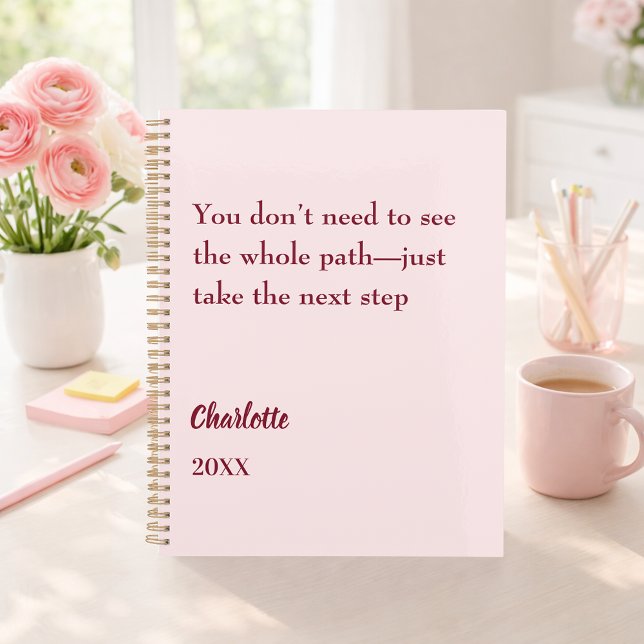 Agenda Blush pink inspirational goal quote 2026 (Criador carregado)