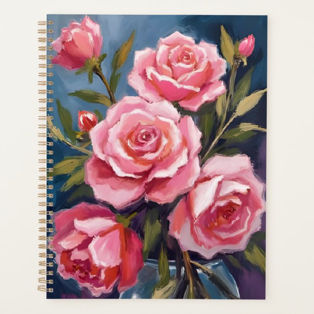 Agenda Blush Pink Rose Bouquet Painting (Frente)