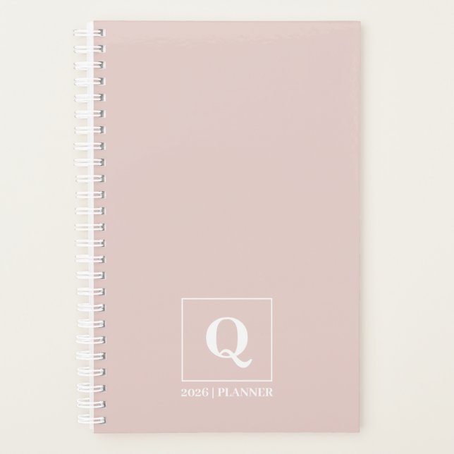 Agenda Blush Rose Personalized 2026 Planner  (Frente)