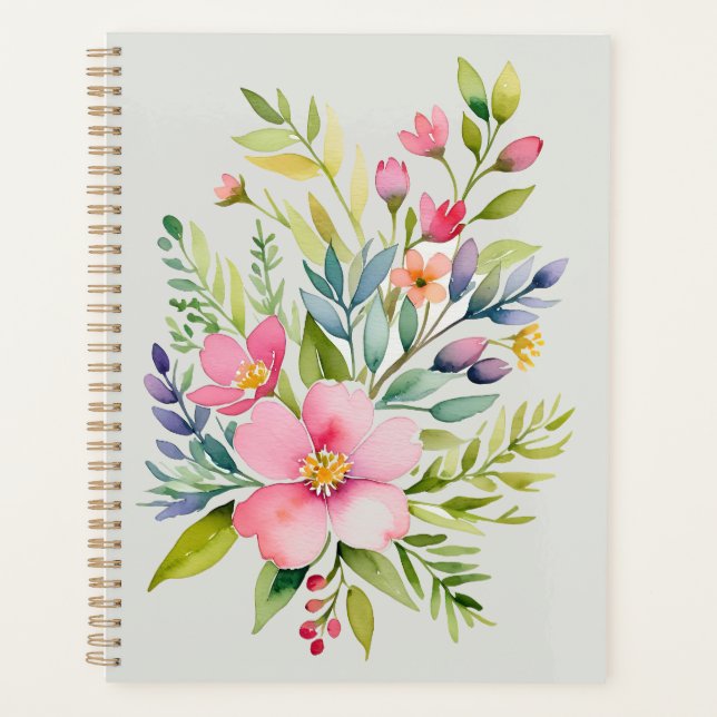 Agenda Blushing Garden Watercolor Floral Bouquet (Frente)