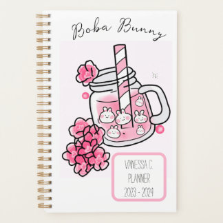 Agenda Boba Bunny Kawaii e Cute Tea Pink