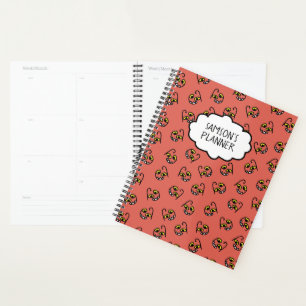 Agenda Bobo face monstruosa do Halloween - laranja/cinza