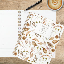 Agenda Boêmio Marrom e Branco Floral
