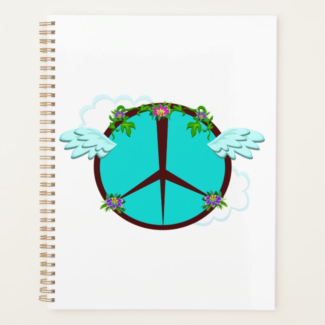 Agenda Bohemian Angel Wings Peace Symbol (Frente)