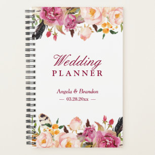 Agenda Bohemian Boho Floral Boho Casamento Romântico