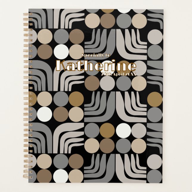 Agenda Bohemian Preto Cinza (Frente)