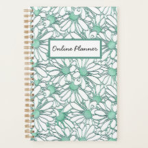 Boho Blue Daisy Pattery Online Business Planner