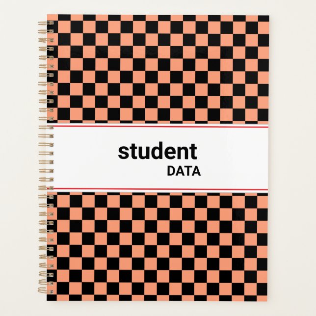 Agenda Boho Checkerboard Binder | Trendy Back to School  (Frente)