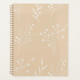 Agenda Boho Floral Boho Casado de Cantinho Branco Beige