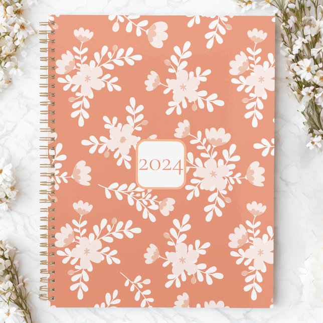Agenda Boho Floral Peach & White (Criador carregado)