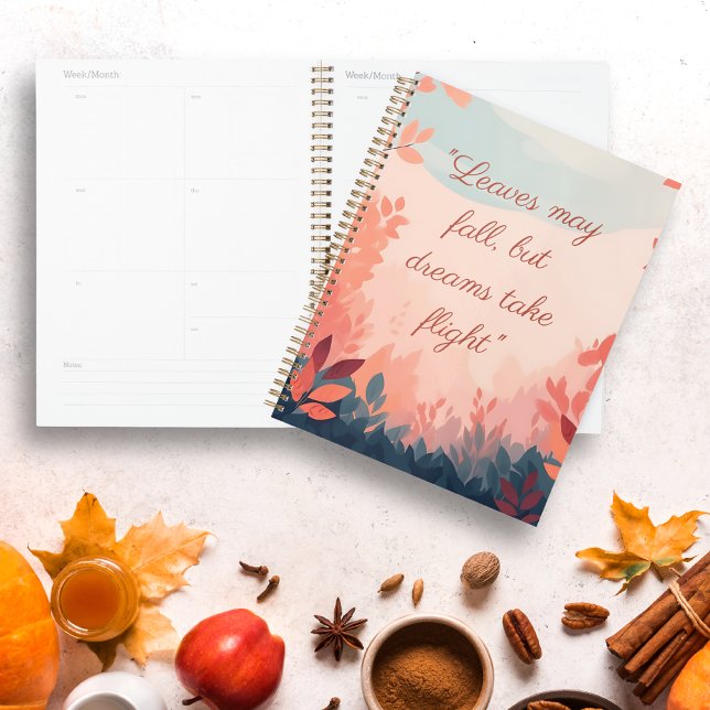 Agenda Boho Floral Pink Autumn personalizado (Boho Floral Pink Autumn personalized Planner)
