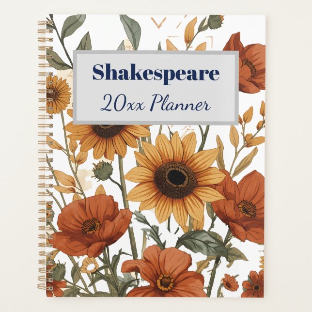 Agenda Boho Floral Weekly Planner | Terracotta Tones (Frente)