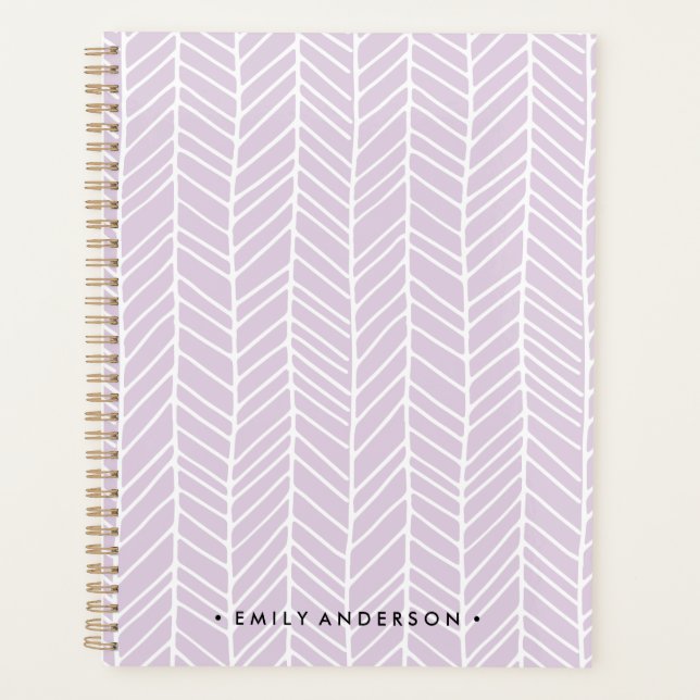 Agenda Boho Herringbone Lavanda Roxo (Frente)