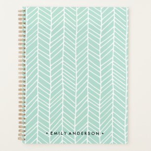 Agenda Boho Herringbone Mint Green