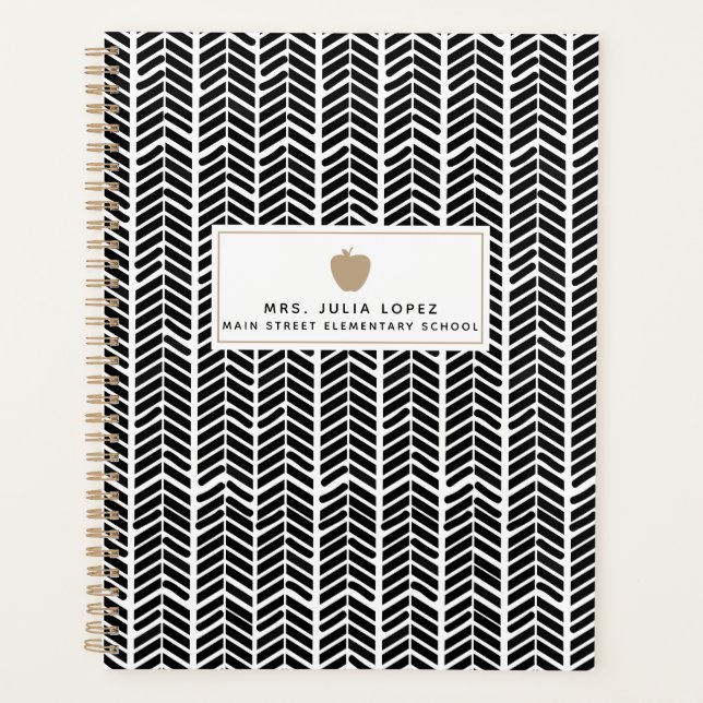 Agenda Boho Herringbone Professor Planner (Frente)