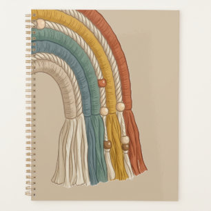 Agenda Boho Macramé Arco-íris Tom Terra Minimalista