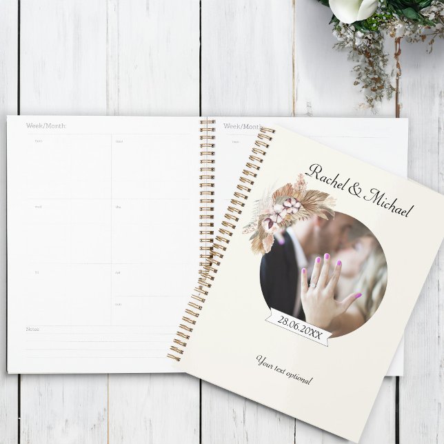 Agenda BOHO Personalisierbar Foto Hochzeit Planner (Criador carregado)