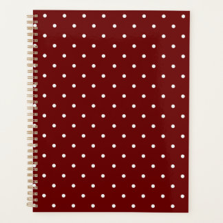 Agenda Boho Pontinhos Minúsculos Vermelho Burgundy