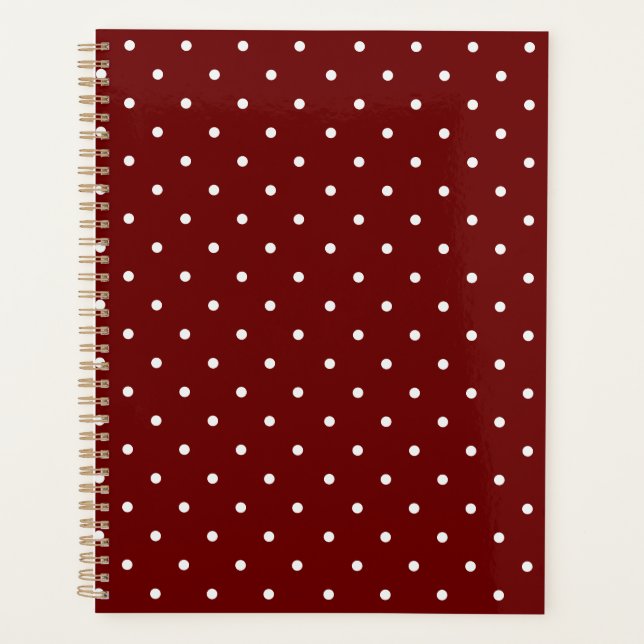 Agenda Boho Tiny Polka Dot Cute Burgundy Polka Dots (Frente)