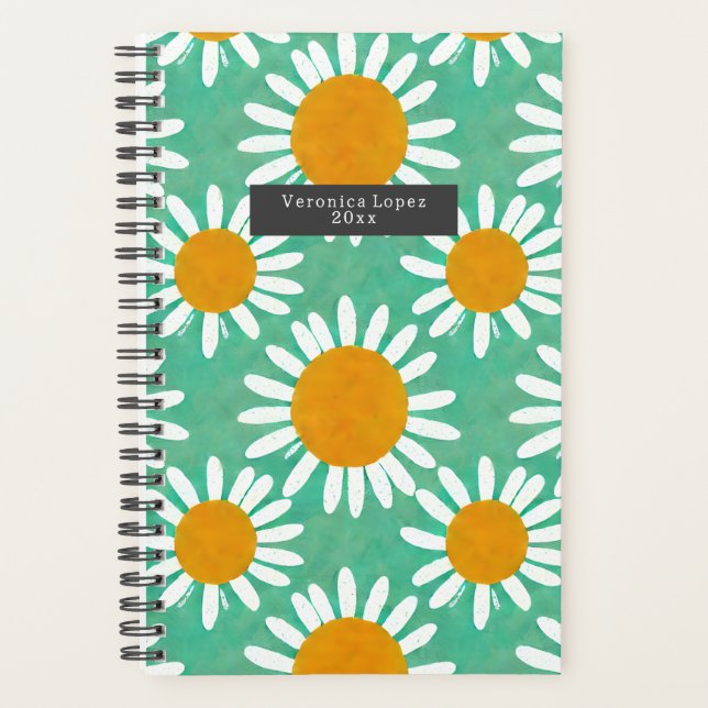 Agenda Boho Watercolor Daisies (Frente)