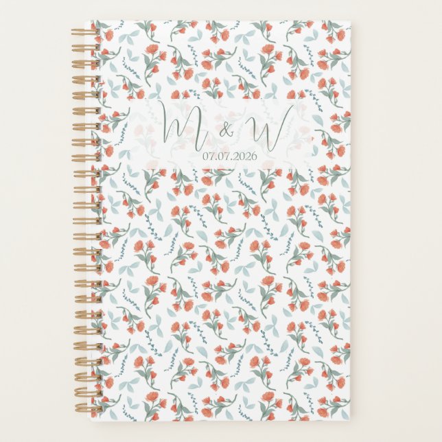 Agenda Boho Watercolor Floral Wedding Planner (Frente)