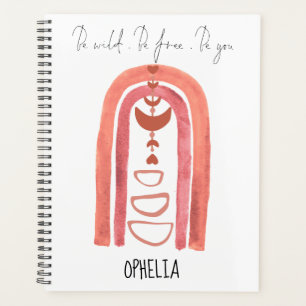 Agenda Boho Watercolor Rainbow Seja Livre Seja Você