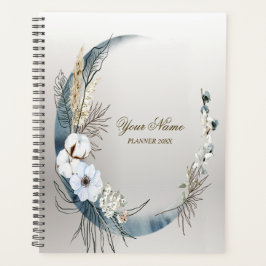 Agenda Boho White Orchid Flores Blue Moon Elegant