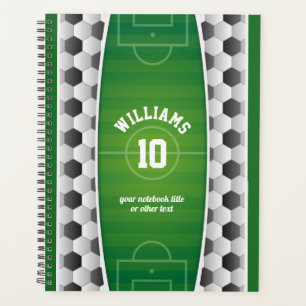 Agenda Bola de Campo de Futebol do Monograma Verde