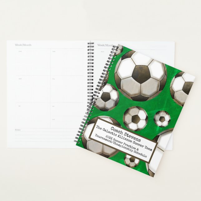 Agenda Bolas de futebol | Campo de futebol verde | Prátic (Exibição)